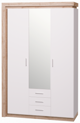 Шкаф с ящиками 3-х дверный с зеркалом №15 Люмен (Ижмебель)