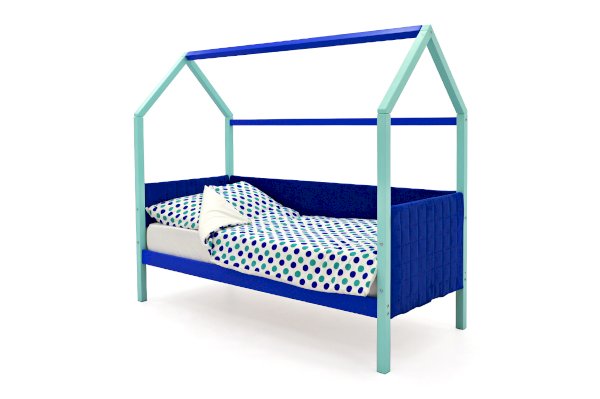 Детская кровать-домик мягкий Svogen цвет мятно-синий (Бельмарко)